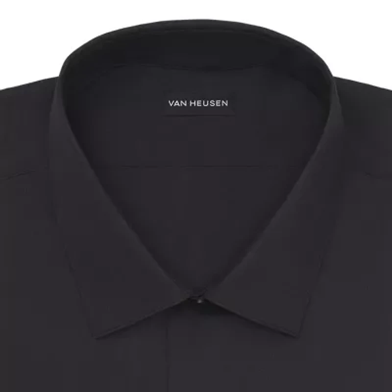 Van Heusen Fitted Everyday Defense Stain Shield Mens Modern Fit Stretch Fabric Wrinkle Free Long Sleeve Dress Shirt