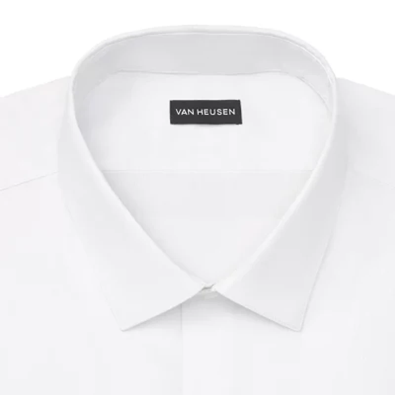 Van Heusen Fitted Everyday Defense Stain Shield Mens Modern Fit Stretch Fabric Wrinkle Free Long Sleeve Dress Shirt