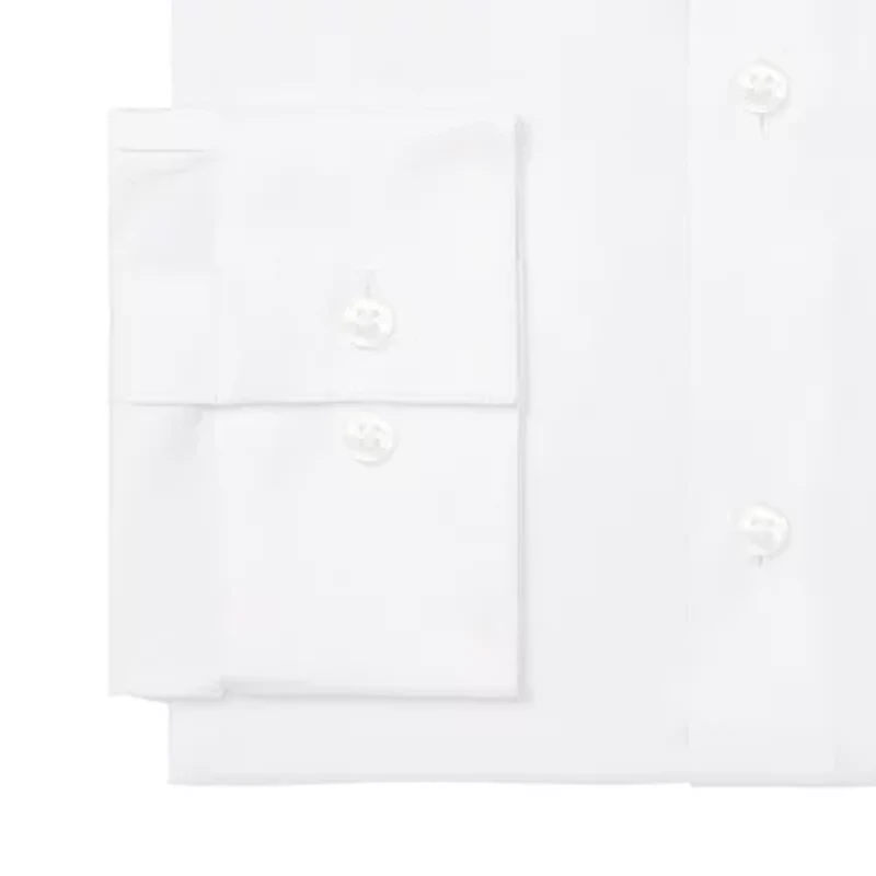 Van Heusen Fitted Everyday Defense Stain Shield Mens Modern Fit Stretch Fabric Wrinkle Free Long Sleeve Dress Shirt