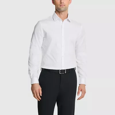 Van Heusen Comfort Performance Mens Slim Fit Stretch Fabric Wrinkle Free Long Sleeve Dress Shirt