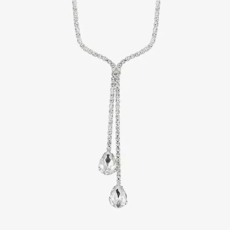 Monet Jewelry Timeless Silver Tone Bolo Necklace & Drop Earrings Womens Glass 2-pc. Jewelry Set