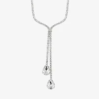 Monet Jewelry Timeless Silver Tone Bolo Necklace & Drop Earrings Womens Glass 2-pc. Jewelry Set