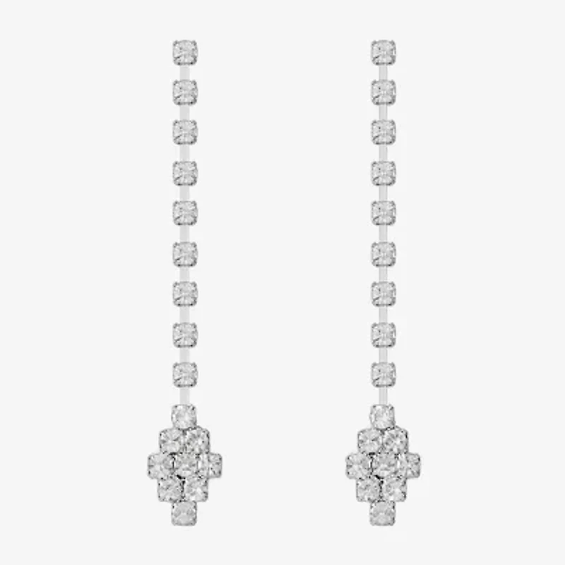 Monet Jewelry Timeless Silver Tone Womens Glass Hypoallergenic Drop Earrings