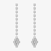 Monet Jewelry Timeless Silver Tone Womens Glass Hypoallergenic Drop Earrings