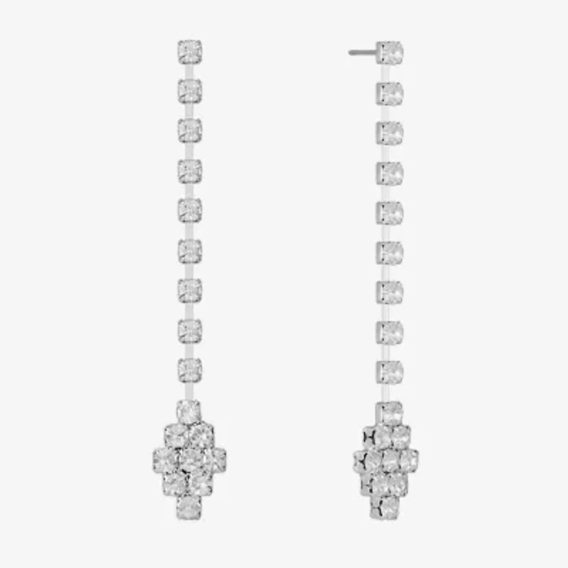 Monet Jewelry Timeless Silver Tone Womens Glass Hypoallergenic Drop Earrings