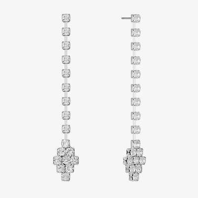 Monet Jewelry Timeless Silver Tone Womens Glass Hypoallergenic Drop Earrings