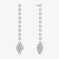 Monet Jewelry Timeless Silver Tone Womens Glass Hypoallergenic Drop Earrings