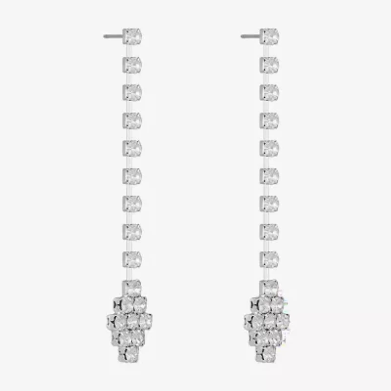 Monet Jewelry Timeless Silver Tone Womens Glass Hypoallergenic Drop Earrings