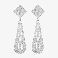 Monet Jewelry Timeless Silver Tone Womens Glass Hypoallergenic Drop Earrings