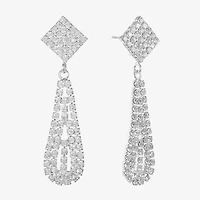 Monet Jewelry Timeless Silver Tone Womens Glass Hypoallergenic Drop Earrings