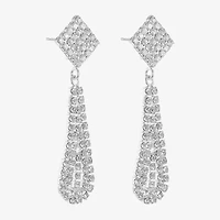 Monet Jewelry Timeless Silver Tone Womens Glass Hypoallergenic Drop Earrings