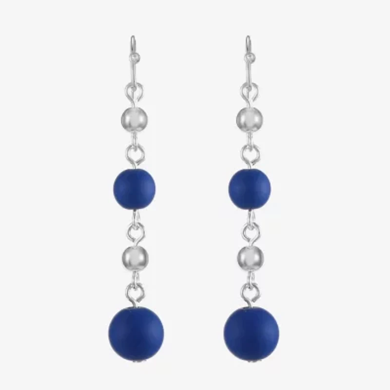 Liz Claiborne Matte Womens Round Drop Earrings