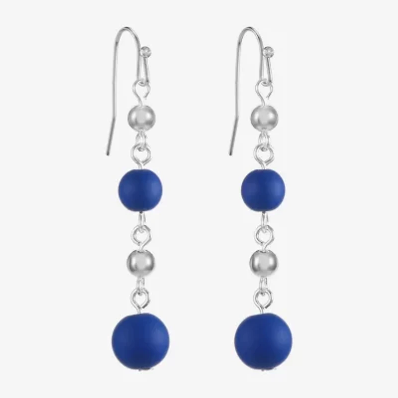 Liz Claiborne Matte Womens Round Drop Earrings