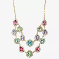 Monet Jewelry Halo Womens Multi Color Glass 18 Inch Strand Necklace