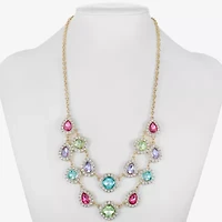 Monet Jewelry Halo Womens Multi Color Glass 18 Inch Strand Necklace