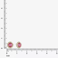 Monet Jewelry Halo Glass 18mm Cushion Stud Earrings