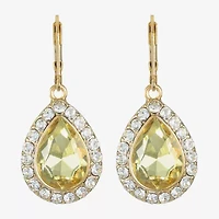 Monet Jewelry Halo Womens Glass Pear Cushion Drop Earrings