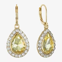 Monet Jewelry Halo Womens Glass Pear Cushion Drop Earrings
