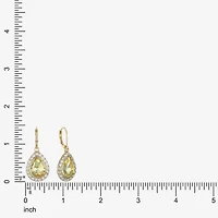 Monet Jewelry Halo Womens Glass Pear Cushion Drop Earrings