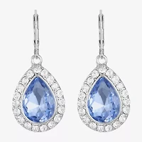 Monet Jewelry Halo Womens Glass Pear Cushion Drop Earrings