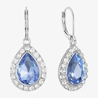 Monet Jewelry Halo Womens Glass Pear Cushion Drop Earrings