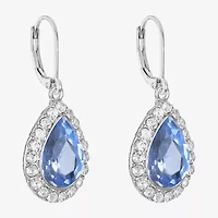 Monet Jewelry Halo Womens Glass Pear Cushion Drop Earrings