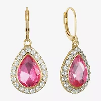 Monet Jewelry Halo Womens Glass Pear Cushion Drop Earrings