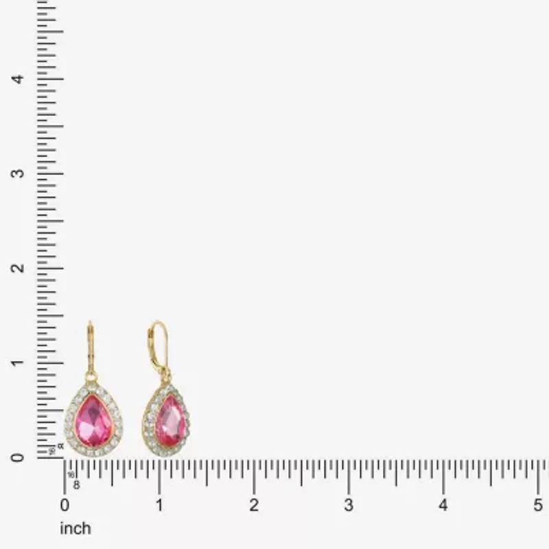Monet Jewelry Halo Womens Glass Pear Cushion Drop Earrings