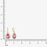 Monet Jewelry Halo Womens Glass Pear Cushion Drop Earrings