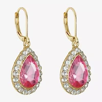 Monet Jewelry Halo Womens Glass Pear Cushion Drop Earrings