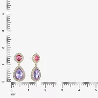Monet Jewelry Halo Womens Multi Color Glass Hypoallergenic Drop Earrings