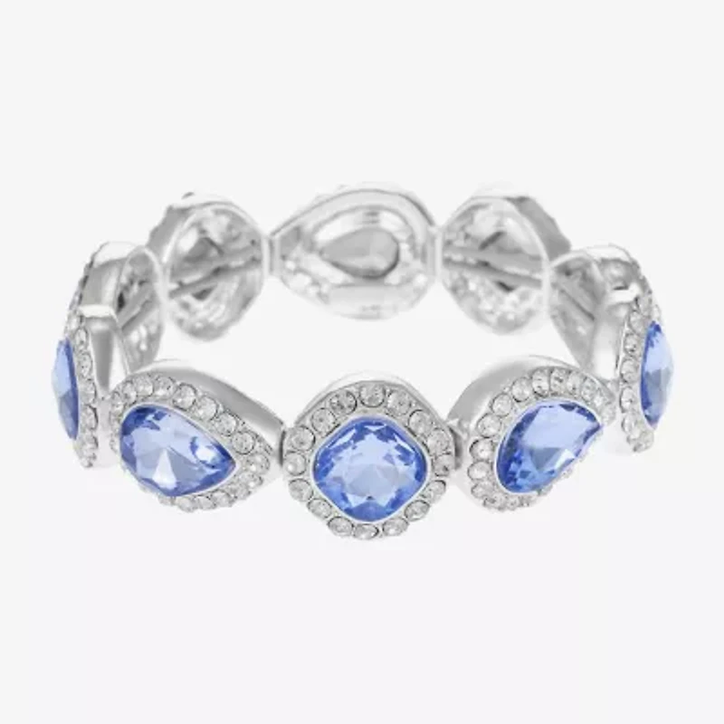 Monet Jewelry Halo Womens Glass Pear Cushion Stretch Bracelet