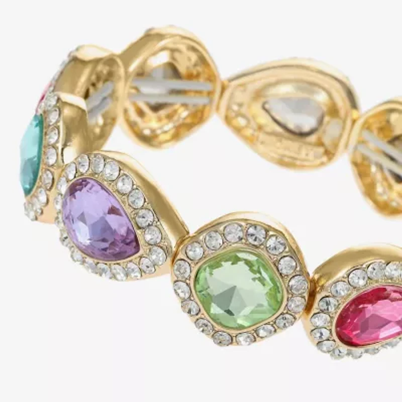Monet Jewelry Halo Womens Glass Pear Cushion Stretch Bracelet