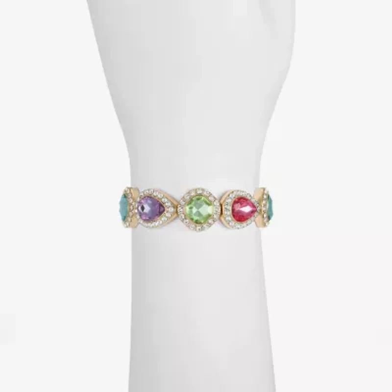 Monet Jewelry Halo Womens Glass Pear Cushion Stretch Bracelet
