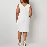 Maya Brooke Womens Plus Jacket Dress
