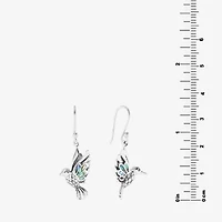 Bali Inspired Hummingbird Womens Gray Abalone Sterling Silver Drop Earrings
