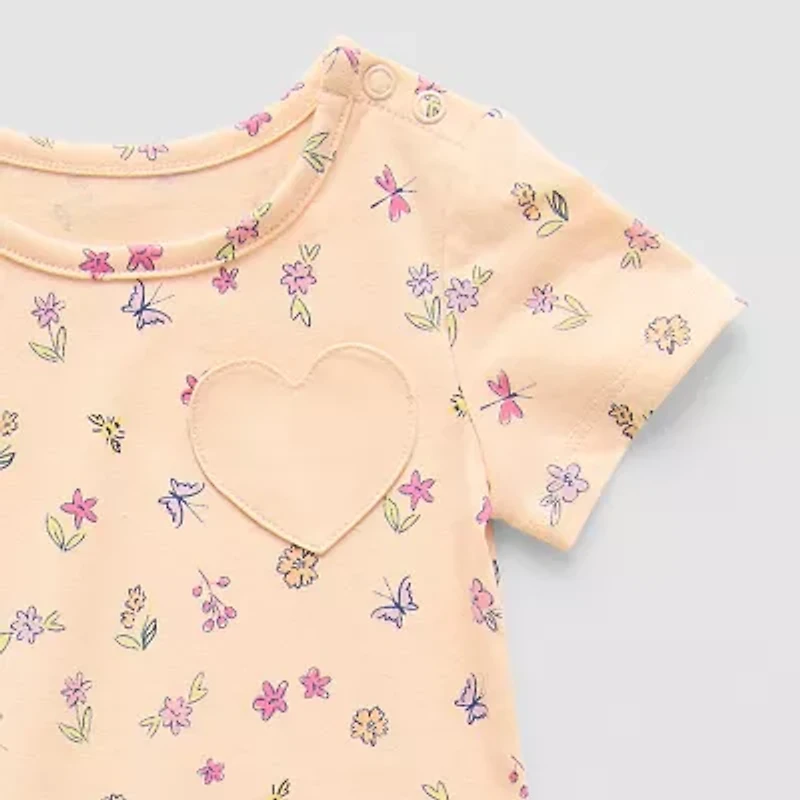 Okie Dokie Baby Girls Round Neck Short Sleeve Bodysuit