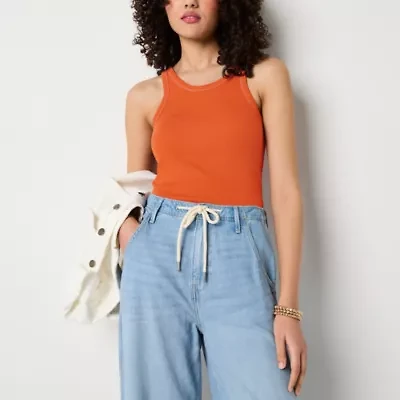 a.n.a Ribbed Womens U Neck Sleeveless Tank Top