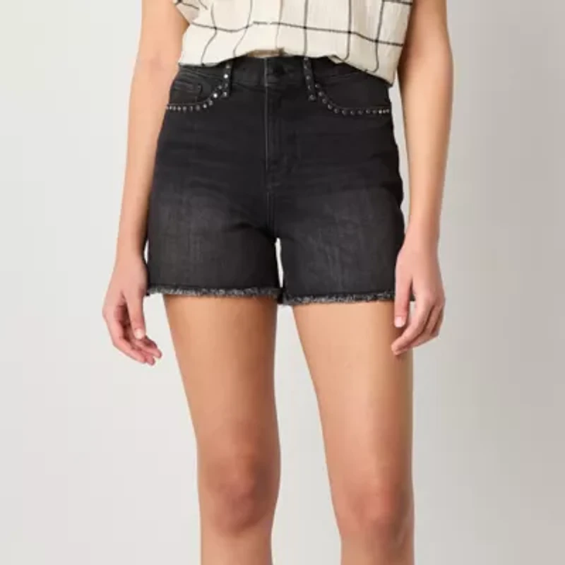 a.n.a Womens Highest Rise Studded Denim Short