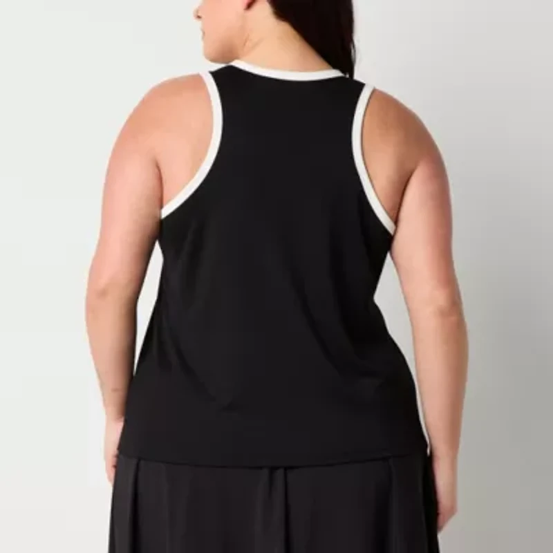 Stylus Womens Plus Crew Neck Sleeveless Tank Top