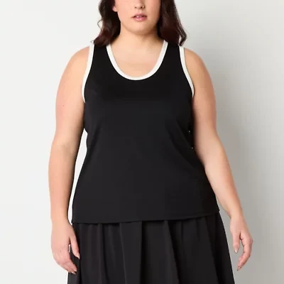 Stylus Womens Plus Crew Neck Sleeveless Tank Top