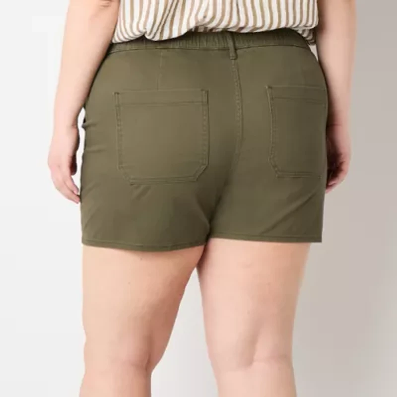 a.n.a. Womens Highest Rise 4.5" Utility Chino Short - Plus