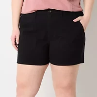 a.n.a. Womens Highest Rise 4.5" Utility Chino Short - Plus