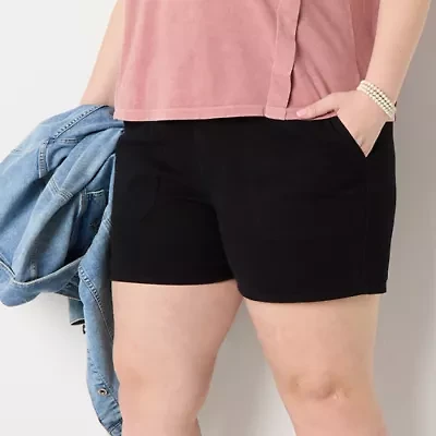 a.n.a. Womens Highest Rise 4.5" Utility Chino Short - Plus