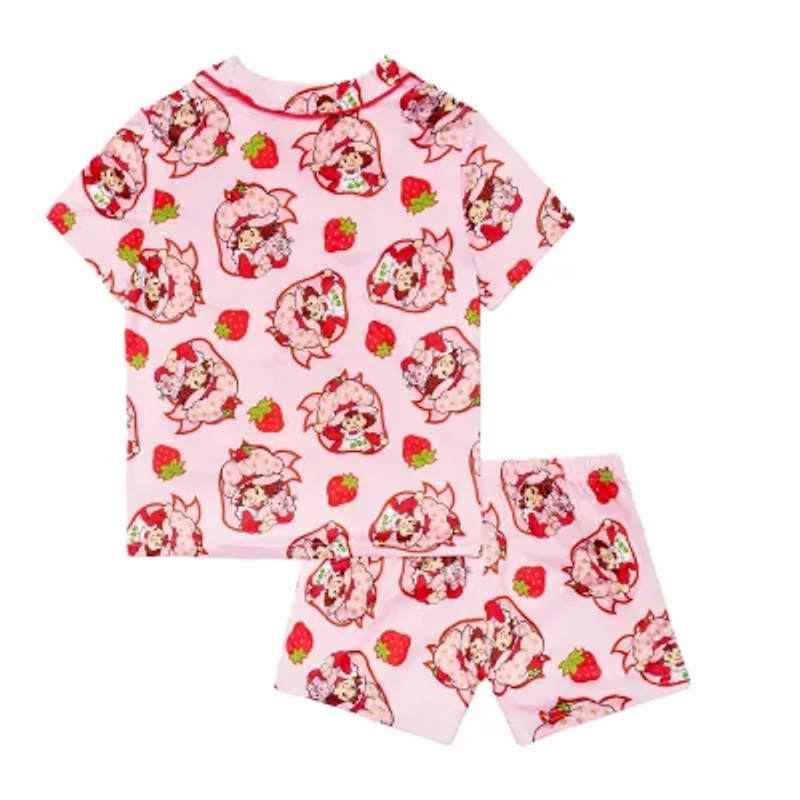 Little & Big Kid Girls Strawberry Shortcake V-Neck Short Sleeve 2-pc. Pajama Sets