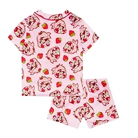 Little & Big Kid Girls Strawberry Shortcake V-Neck Short Sleeve 2-pc. Pajama Sets