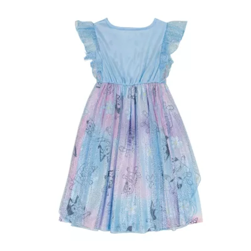 Little & Big Kid Girls Satin Short Sleeve Crew Neck Bluey Nightgown