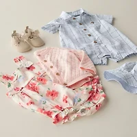 Carter's Baby Girls Round Neck Sleeveless Romper Set