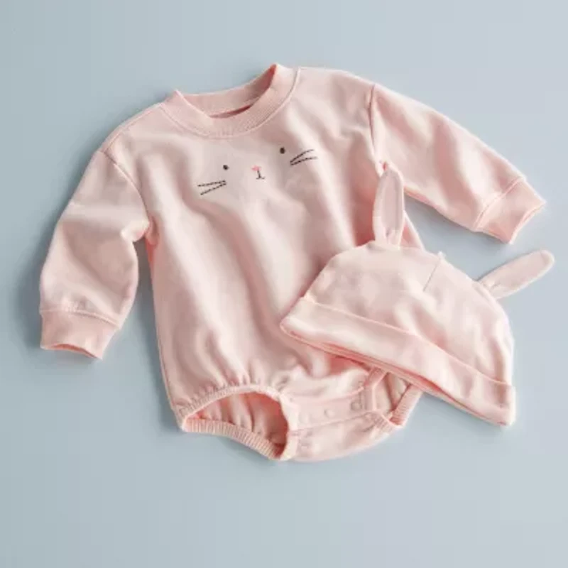 Carter's Baby Girls 2-pc. Round Neck Long Sleeve Bodysuit Set