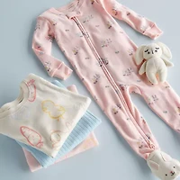 Carter's Baby Girls Footed Round Neck Long Sleeve One Piece Pajama